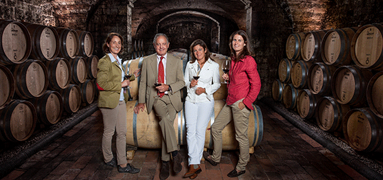 Antinori - Albiera - Alessia und Alegra mit Marchese Piero Antinori
