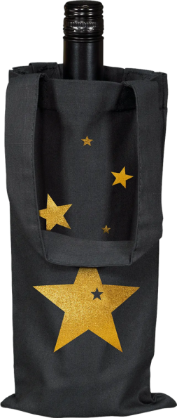 Geschenktasche Stern aus Baumwolle für 1 Fl. 0,75L 