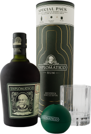 Diplomático Reserva Exclusiva Rum 0,7 l mit Glas + Ice Ball 